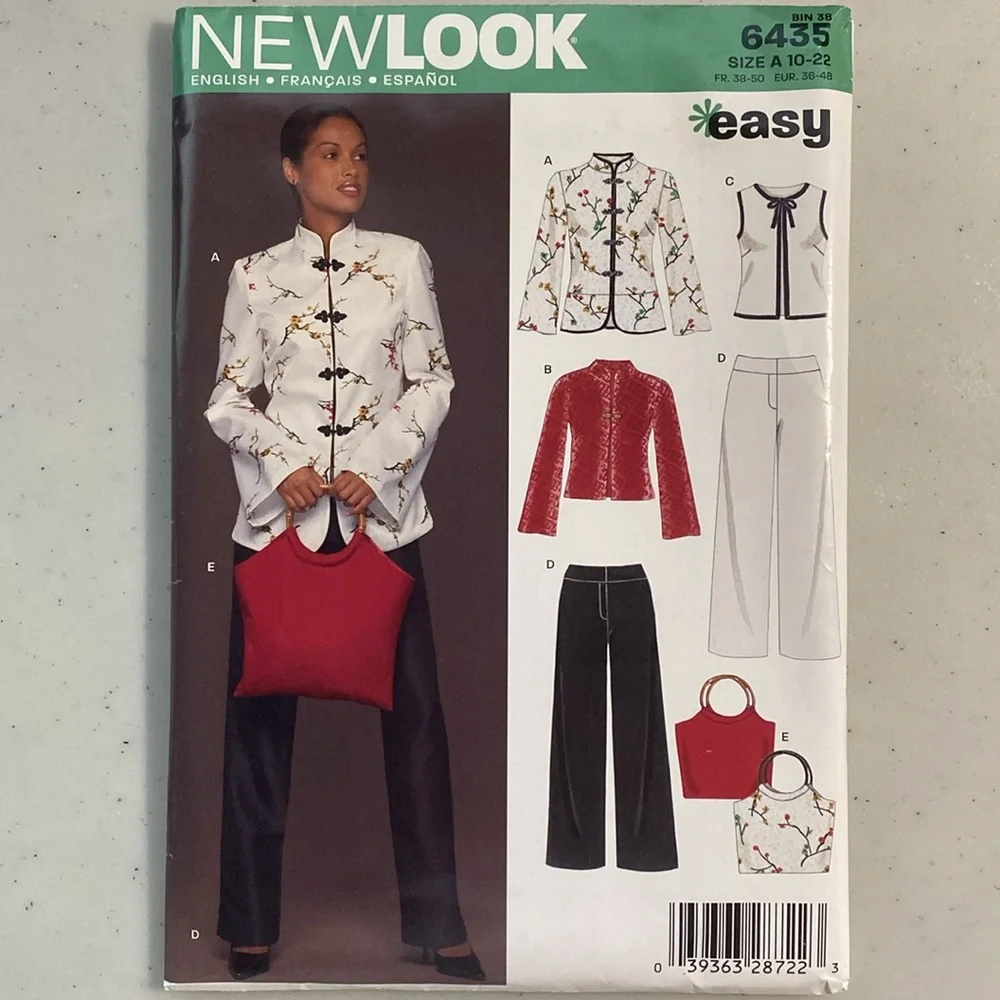 NewLook sewing patterns, Asian style, caftans, coat, dress, set of 4
